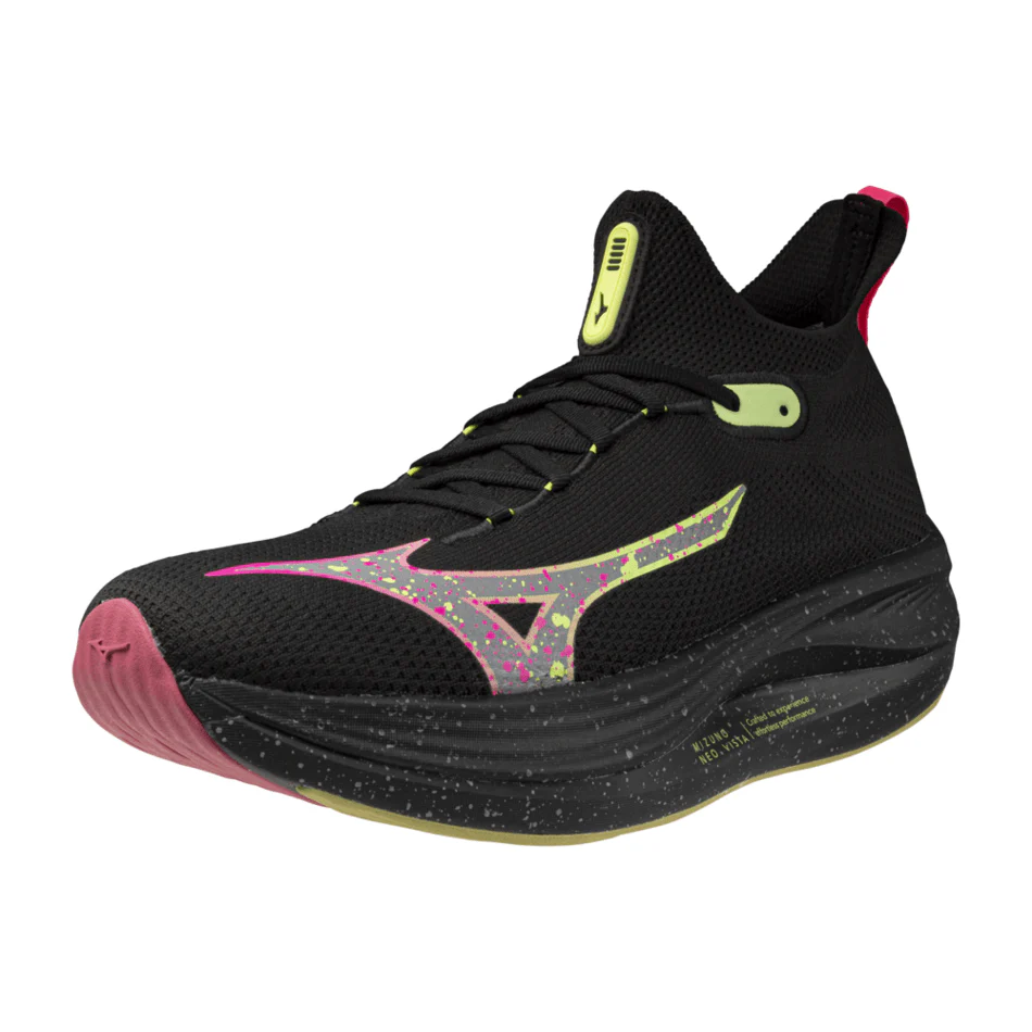 Mizuno Unisex Neo Vista Running Shoes in Black Silver/Pink Tetra AW24 - Image 7