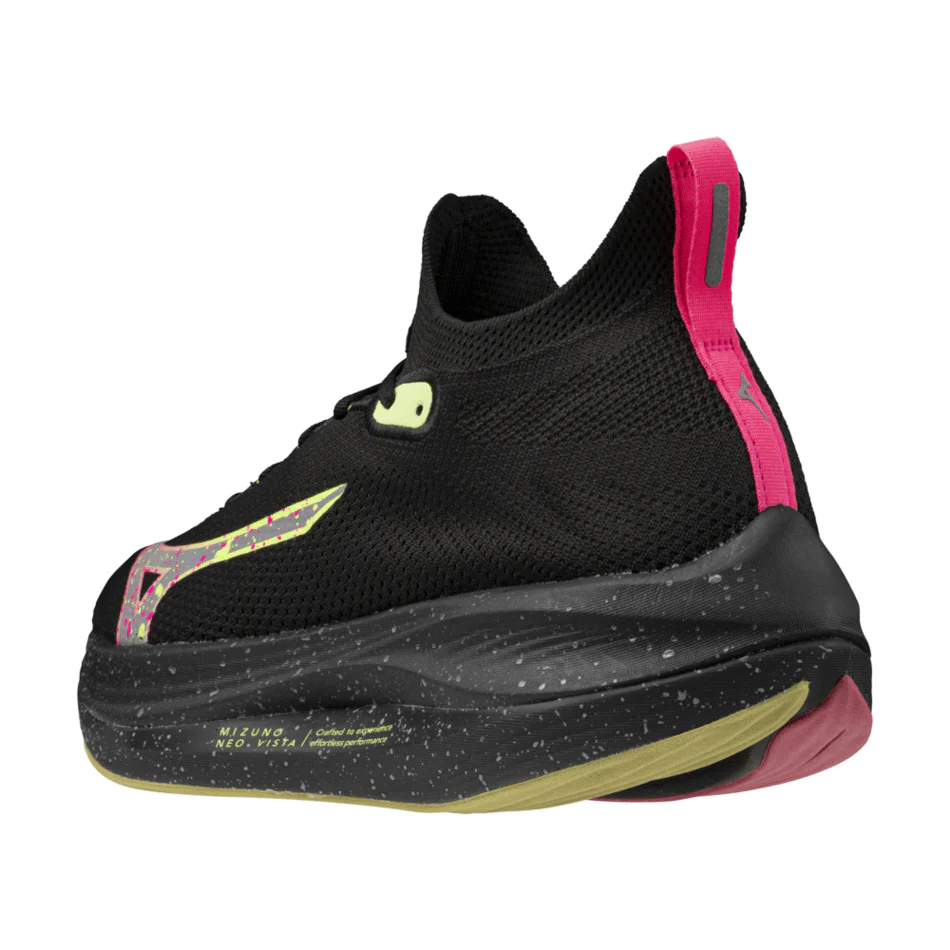 Mizuno Unisex Neo Vista Running Shoes in Black Silver/Pink Tetra AW24 - Image 8