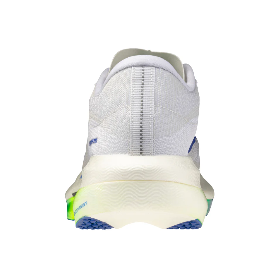 Mizuno Unisex Hyperwarp Pro Running Shoes in White/Lightening Yellow/Dazzling Blue SS26 - Image 2