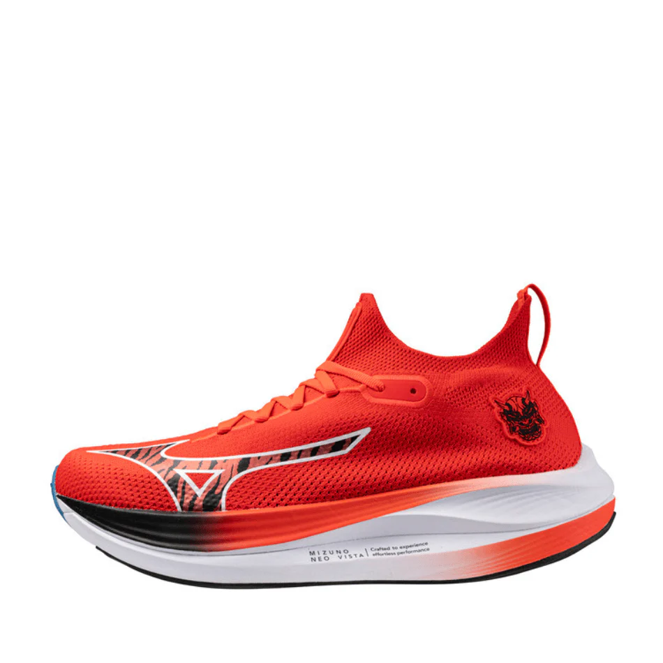 Mizuno Unisex Neo Vista Running Shoes in Oni Demon Mizuno Ignition Red/Black/Baseball Blue SS25 - Image 8