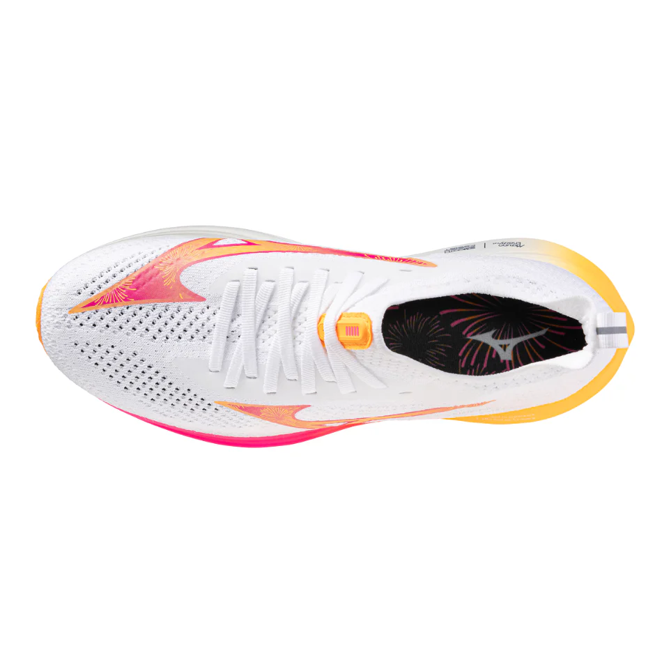 Mizuno Unisex Neo Zen Running Shoes in White/Tang Orange/Pink Tetra AW25 - Image 5
