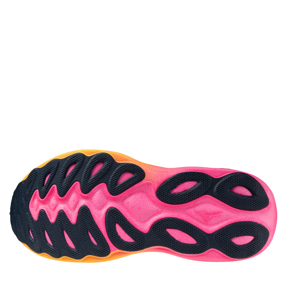 Mizuno Unisex Wave Sky 9 Running Shoes in White/Tang Orange/Pink Tetra AW25 - Image 6