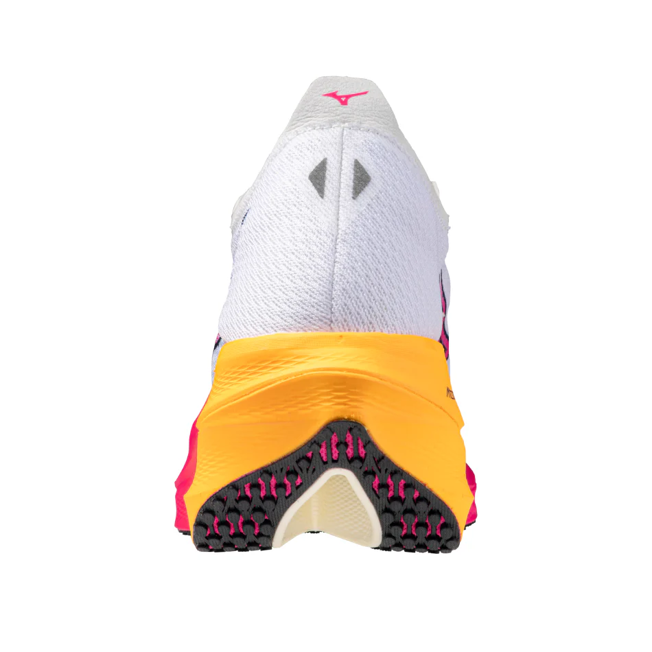 Mizuno Unisex Wave Rebellion Pro 3 Running Shoes in White/Pink Tetra/Tang Orange AW25 - Image 4