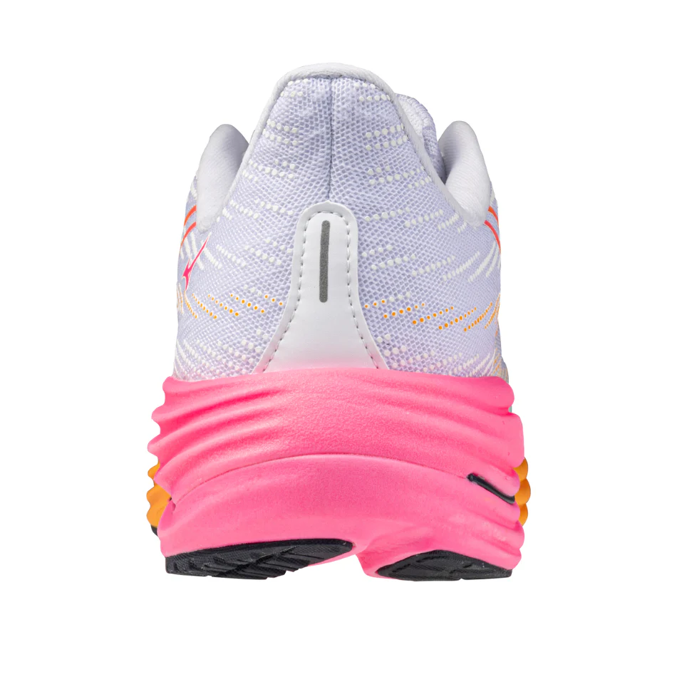 Mizuno Unisex Wave Rider 29 Running Shoes in White/Tang Orange/Pink Tetra AW25 - Image 5