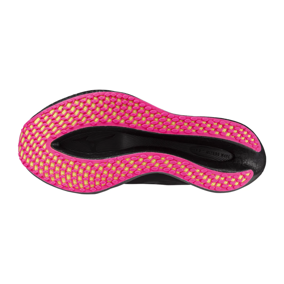 Mizuno Unisex Wave Rebellion Pro 2 Running Shoes in Black/Silver/Pink/Tetra AW24 - Image 3