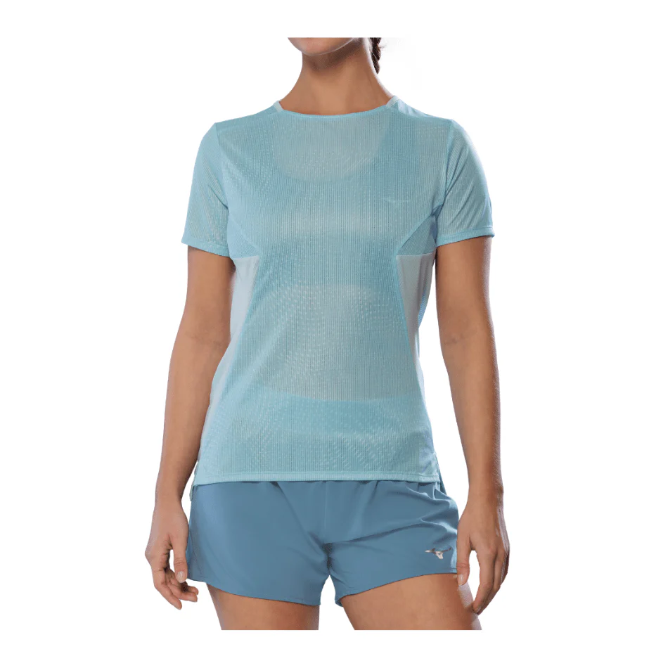 Mizuno Women's DryAeroFlow Graphic Tee in Cloud Blue SS25 - Image 3