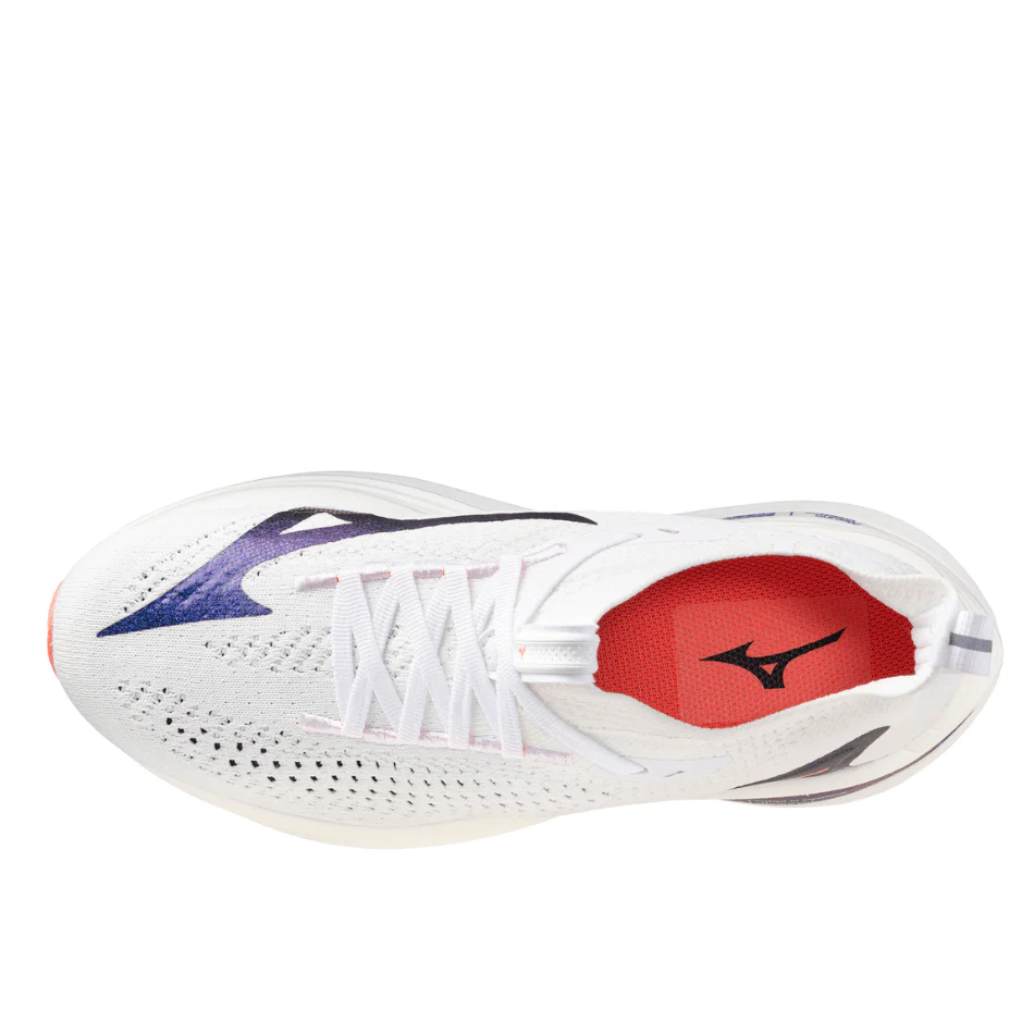Mizuno Women's Neo Vista 2 Running Shoes in White/Striking Coral/Iris Bloom AW25 - Image 3