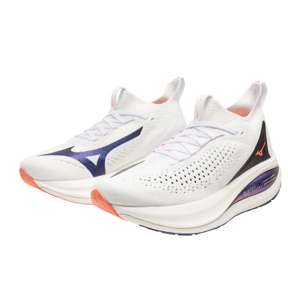 Mizuno Women's Neo Vista 2 Running Shoes in White/Striking Coral/Iris Bloom AW25 - Image 6