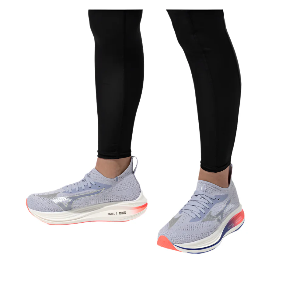 Mizuno Women's Neo Zen Running Shoes in Icelandic Blue/Silver/Striking Coral AW25 - Image 2