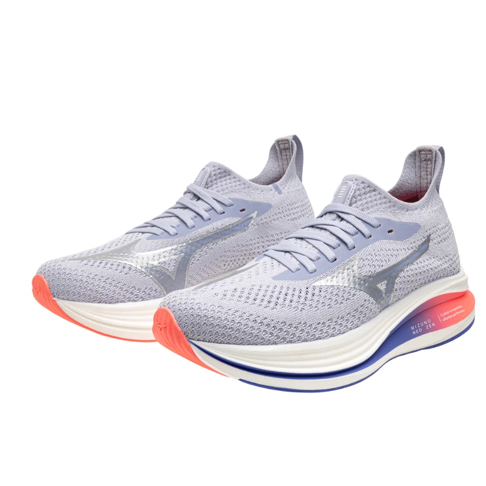 Mizuno Women's Neo Zen Running Shoes in Icelandic Blue/Silver/Striking Coral AW25 - Image 3