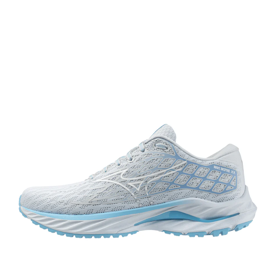 Mizuno Women's Wave Inspire 20 Running Shoes in Plein air/white/river blue - Image 2