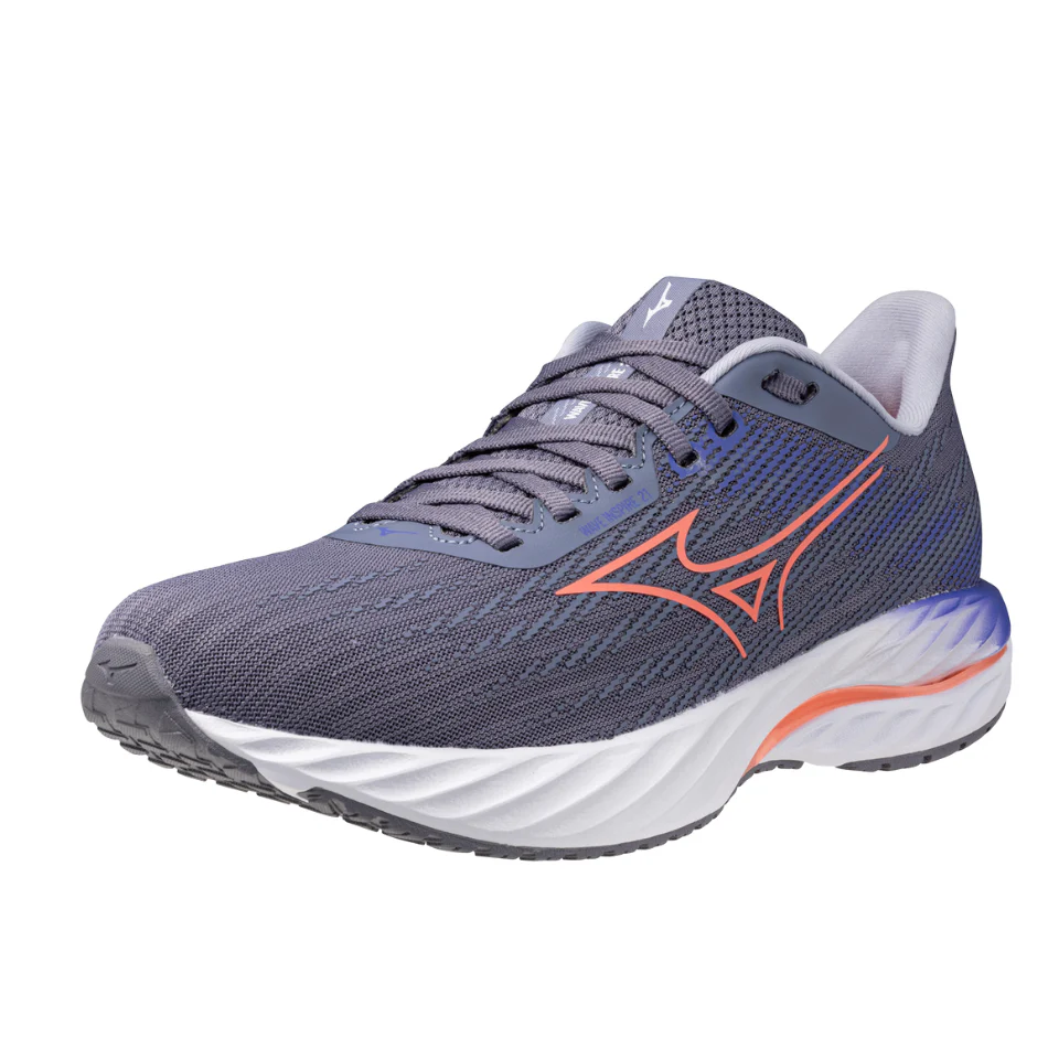 Mizuno Women's Wave Inspire 21 Running Shoes in Blue Granite/Striking Coral/Iris Bloom AW25 - Image 2