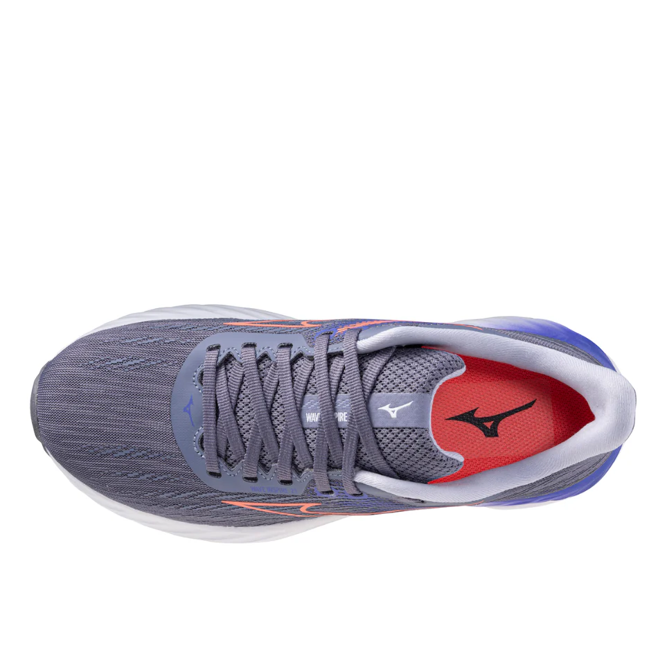 Mizuno Women's Wave Inspire 21 Running Shoes in Blue Granite/Striking Coral/Iris Bloom AW25 - Image 3