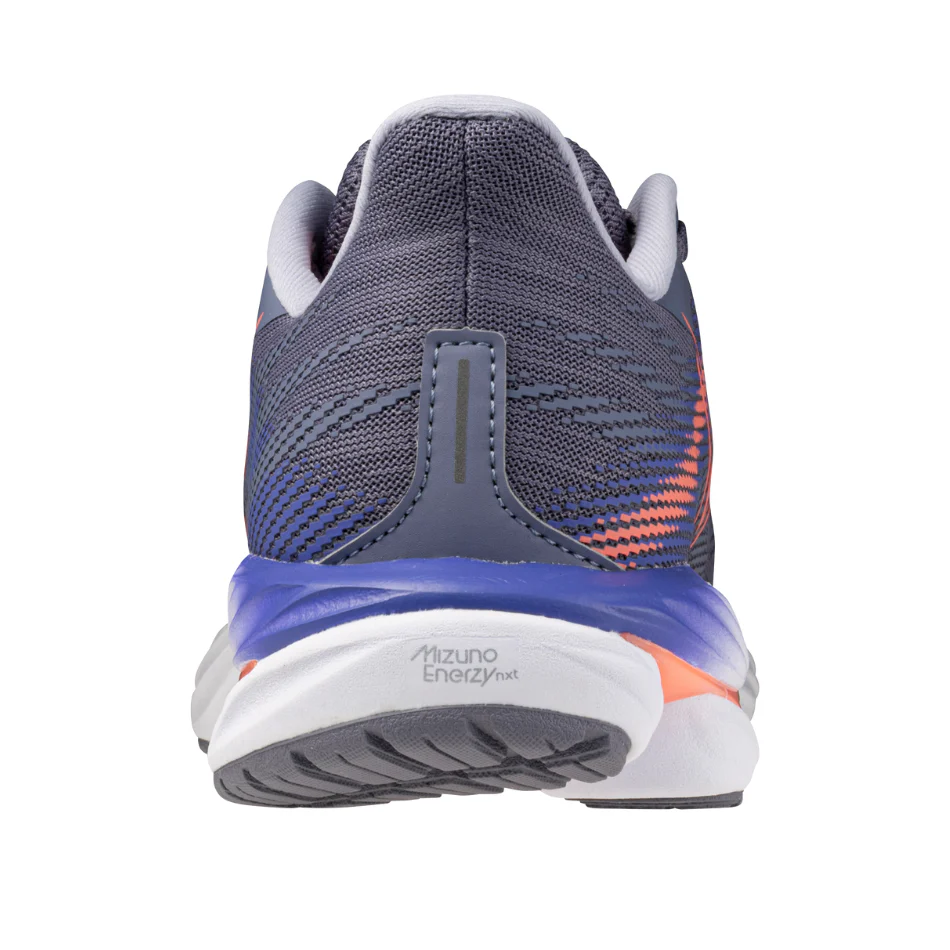Mizuno Women's Wave Inspire 21 Running Shoes in Blue Granite/Striking Coral/Iris Bloom AW25 - Image 4