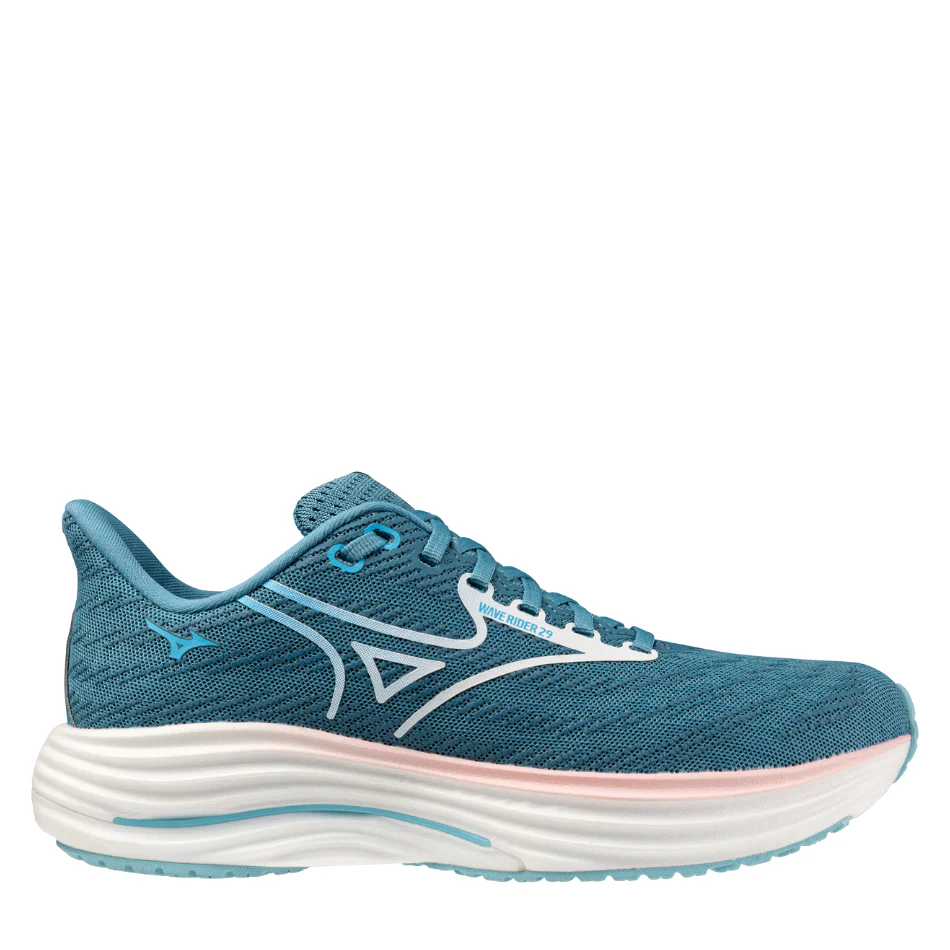 Mizuno Women's Wave Rider 29 Running Shoes in Lackspur/White/Pinkesque SS26