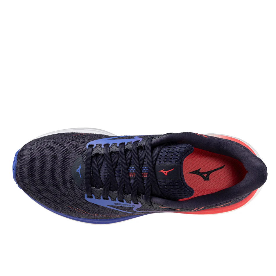 Mizuno Women's Wave Rider 29 Running Shoes in Odyssey Gray/Iris Bloom/Calypso Coral AW25 - Image 4
