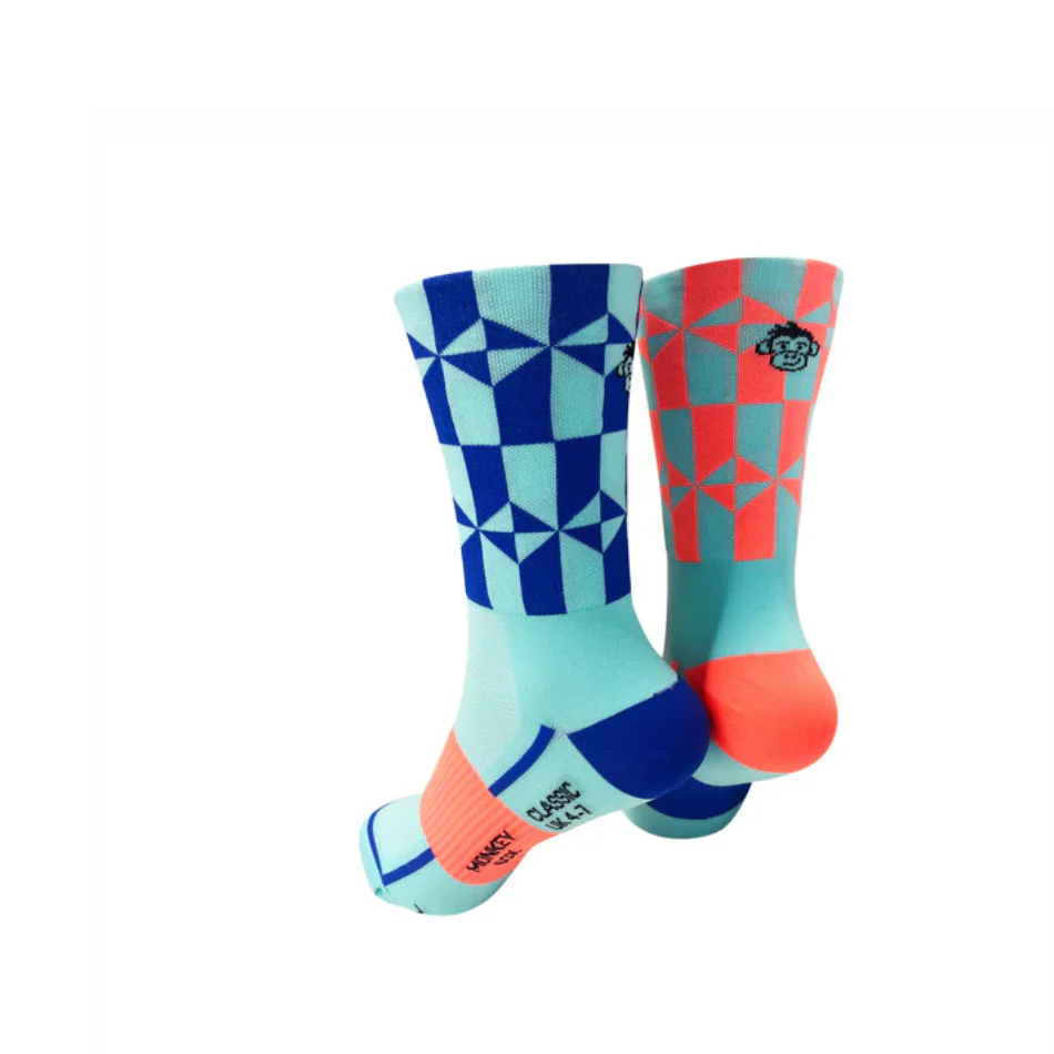 MonkeySox Classic Target Sports Socks in Turquoise/Orange - Image 2