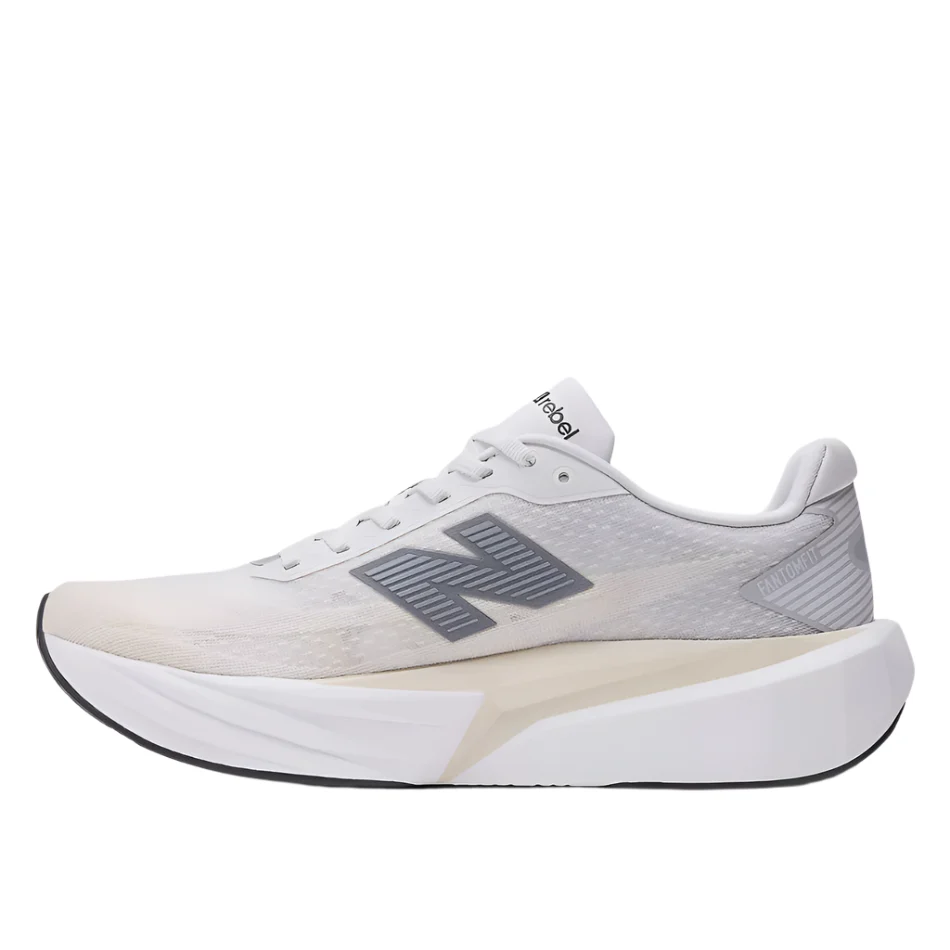New Balance Men's Fuelcell Rebel v5 Running Shoes in Grey Matter/Linen/White AW25 - Image 6