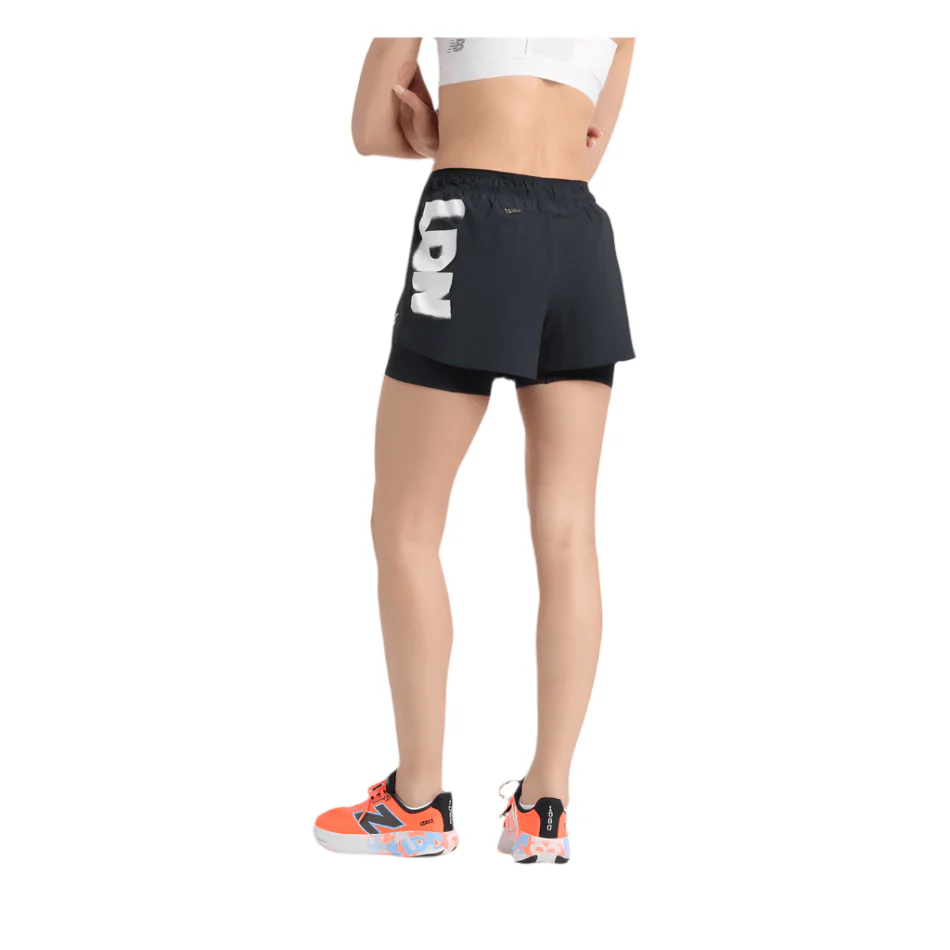 New Balance Women's 3" London Edition RC 2-in-1 Short in Black SS25 - Image 2
