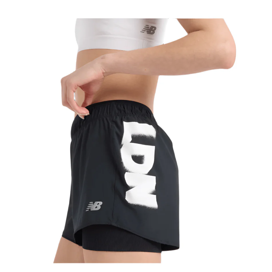 New Balance Women's 3" London Edition RC 2-in-1 Short in Black SS25 - Image 3