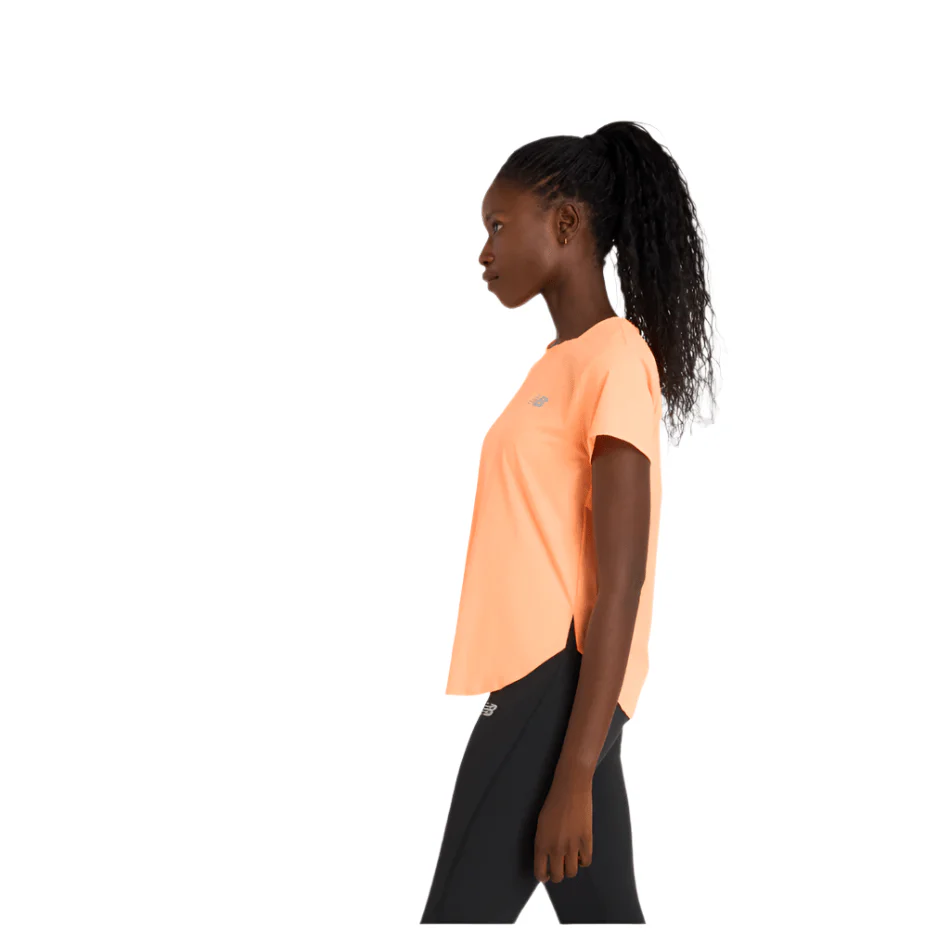 New Balance Women's Race Day Ultralight T-shirt in Hot Mango SS25 - Image 3