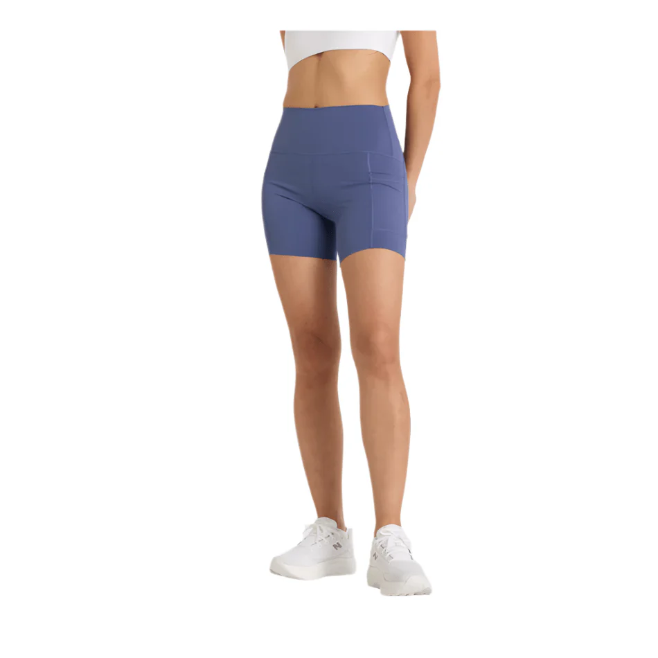 New Balance Women's Sleek Pocket 6 Inch High Rise Short in Dream State SS25