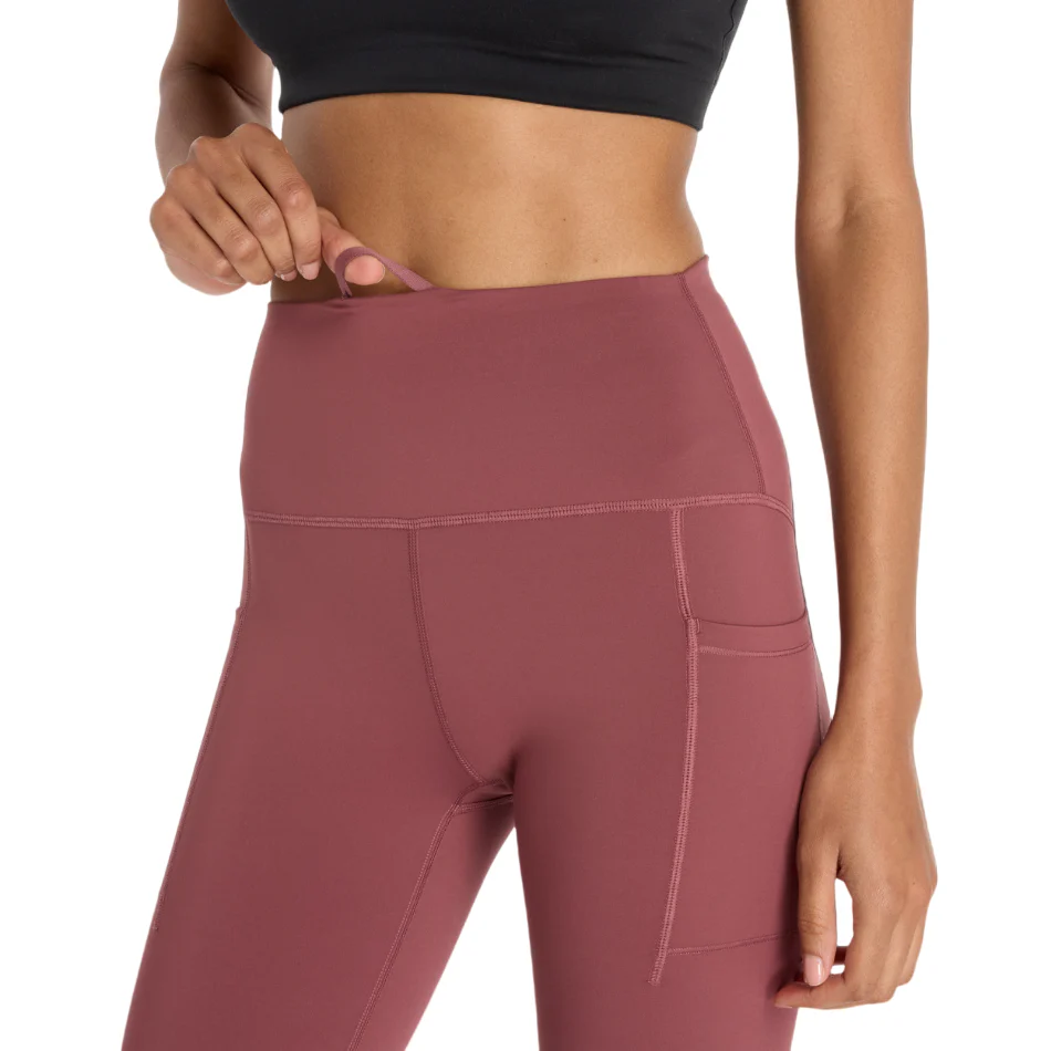 New Balance Women's Sleek Pocket High Rise Legging 27" in Washed Burgundy AW25 - Image 4