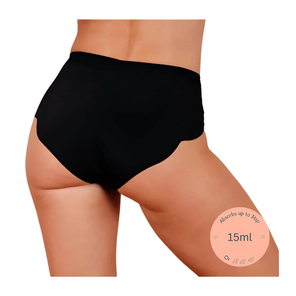NIXI Body Susie Sporty Hip Hugger Leak Proof Women's Underwear in Black - Image 3