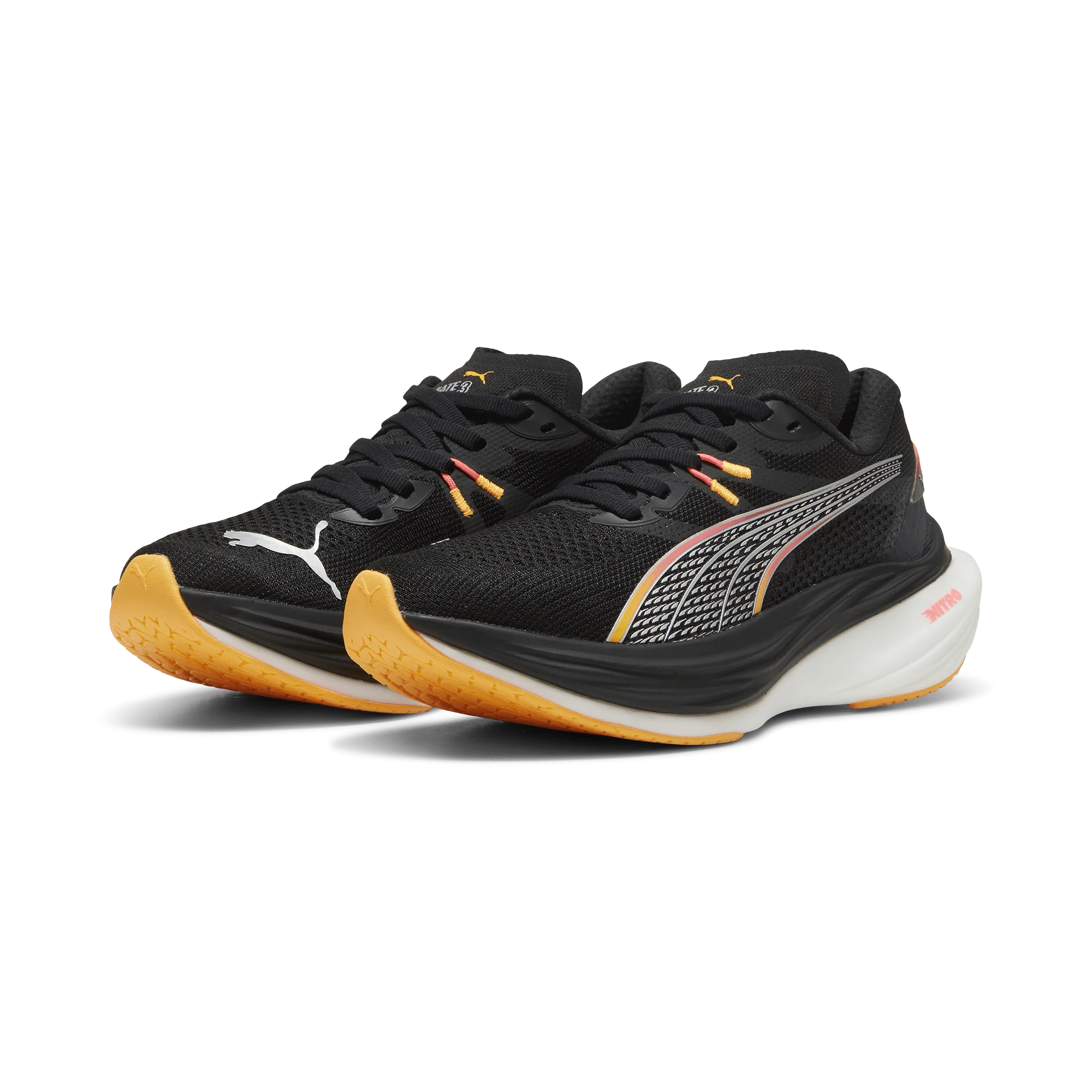 Puma Women's Deviate Nitro 3 Running Shoes in Black/Sunset Glow/Sun Stream AW24 - Image 3