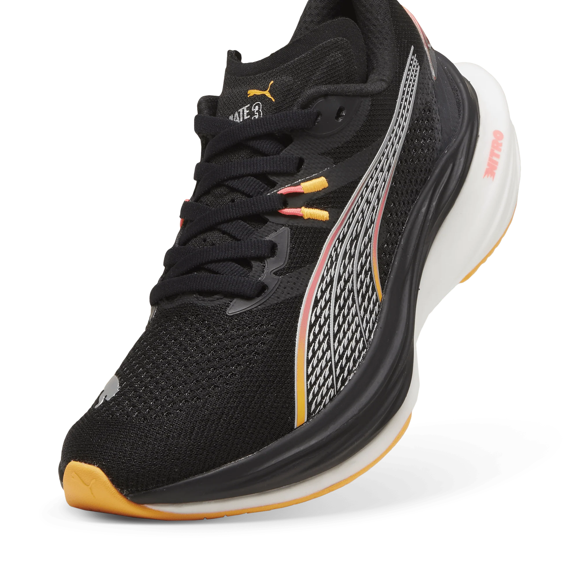 Puma Women's Deviate Nitro 3 Running Shoes in Black/Sunset Glow/Sun Stream AW24 - Image 4