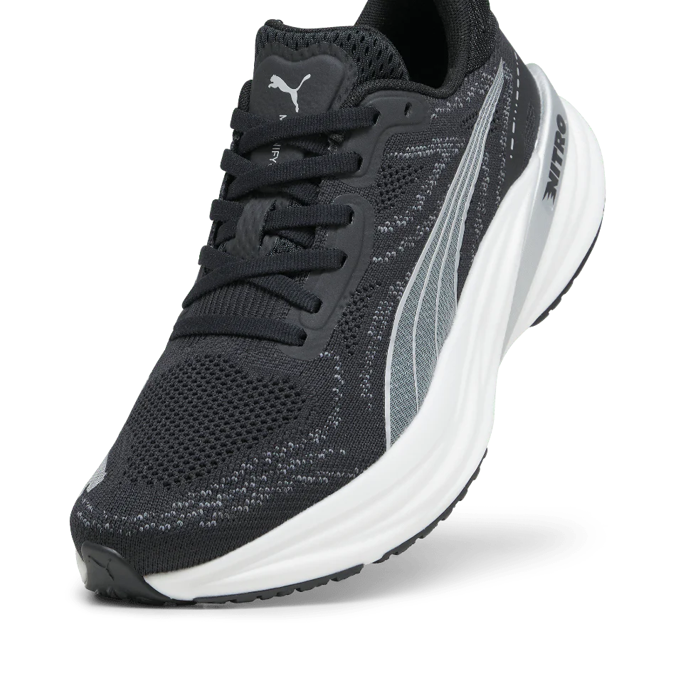 Puma Magnify Nitro 2 Women's Running Shoes in PUMA Black/White/Silver AW24 - Image 2