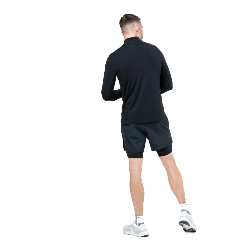 Ronhill Men's Core Thermal 1/2 Zip Top in Black/Bright White AW25 - Image 2