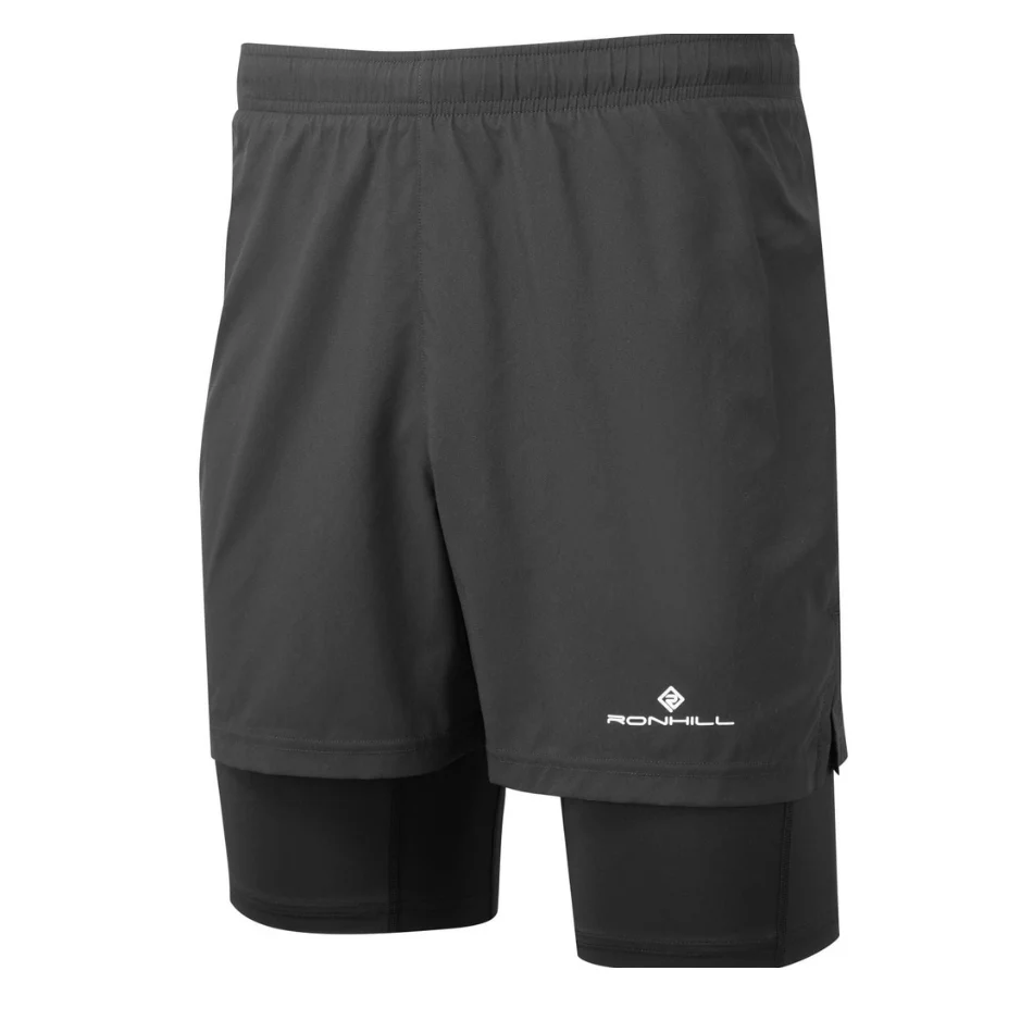 Ronhill Men's Core Twin Short in All Black AW25 - Image 3