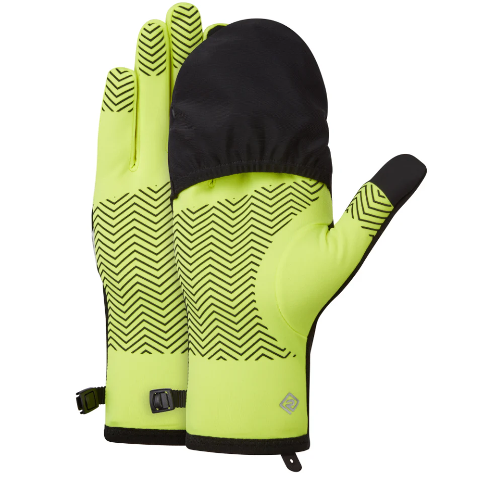 Ronhill Unisex Wind-Block Convertible Glove in Fluo Yellow/Black AW25 - Image 2