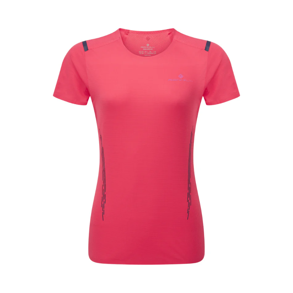 Ronhill Women's Tech Race Short Sleeved Tee in Sunset/Razzmataz SS25 - Image 3