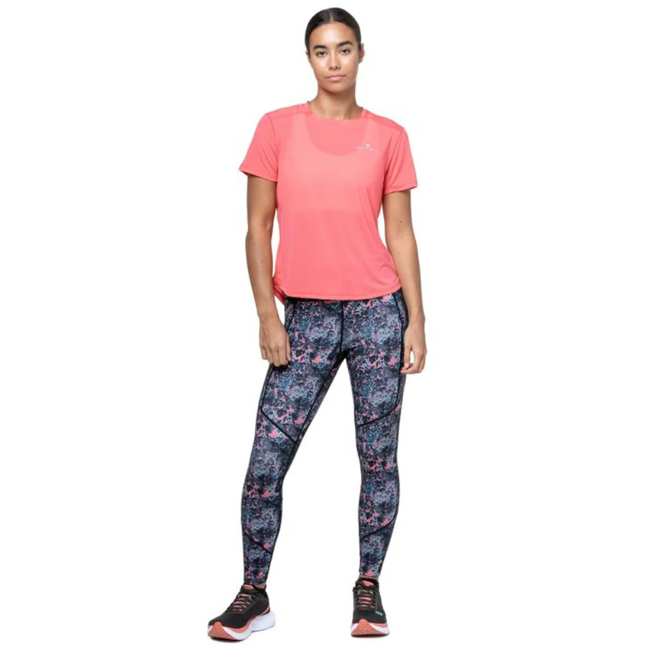 Ronhill Women's Tech Short Sleeved Tee in Sorbet Sun/Florida AW25