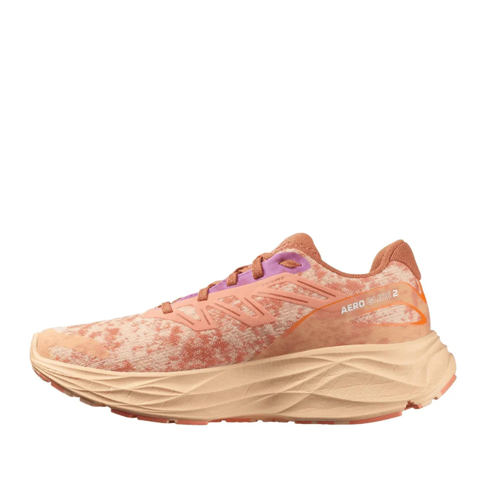 Salomon Women's Aero Glide 2 Running Shoes in Spice Route/Peach Quartz/Fresh Salmon - Image 3