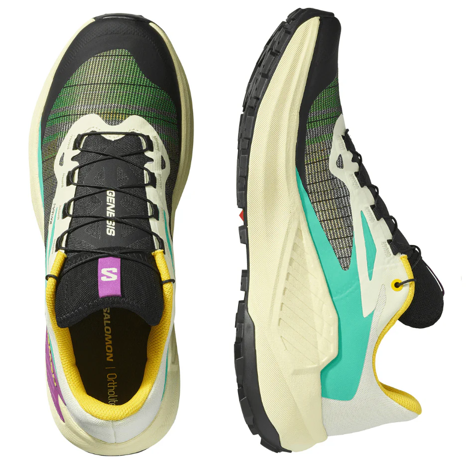 Salomon Men's Genesis Running Shoes in Transparent Yellow/Black/Willowherb AW25 - Image 2