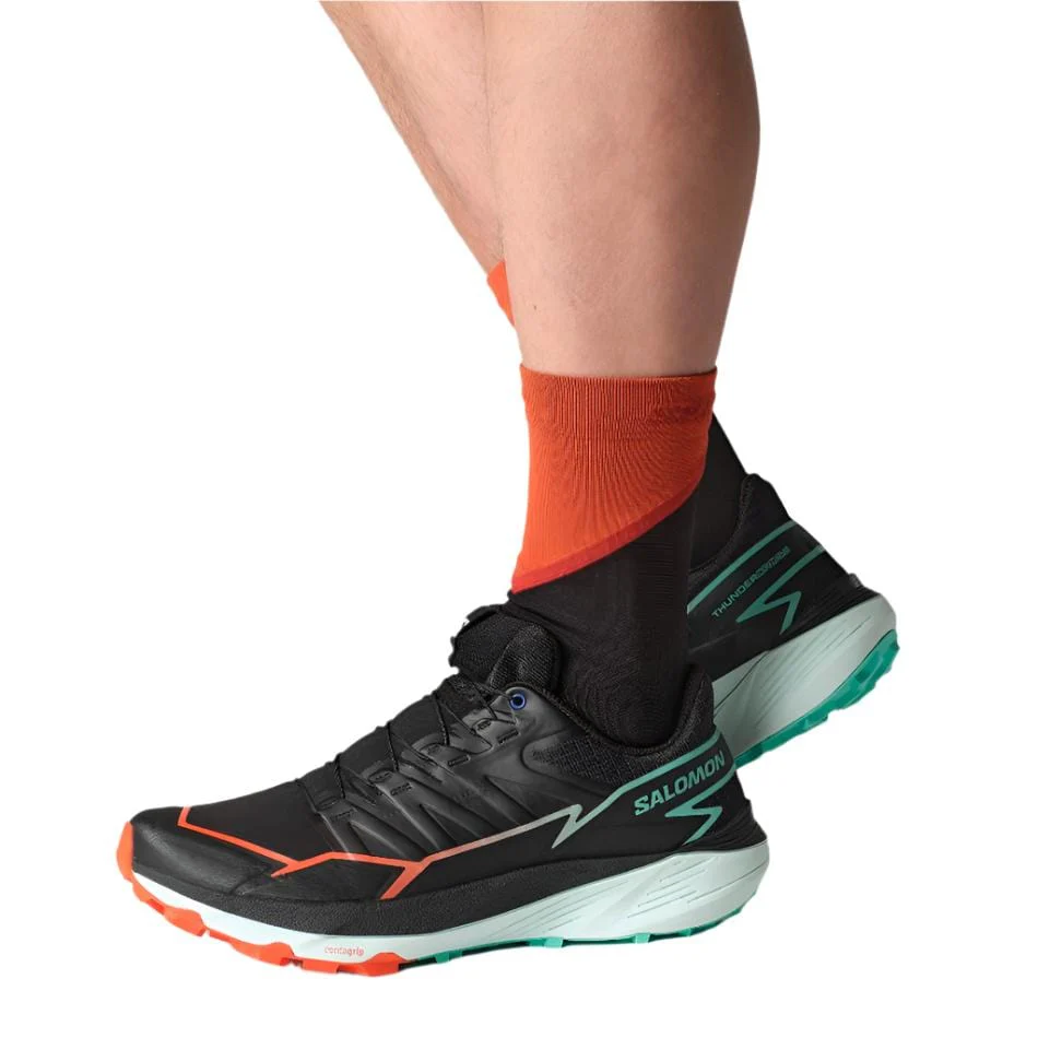 Salomon Women's Thundercross Trail Running Shoes in Black/Cherry Tomato/Electric Green - Image 2