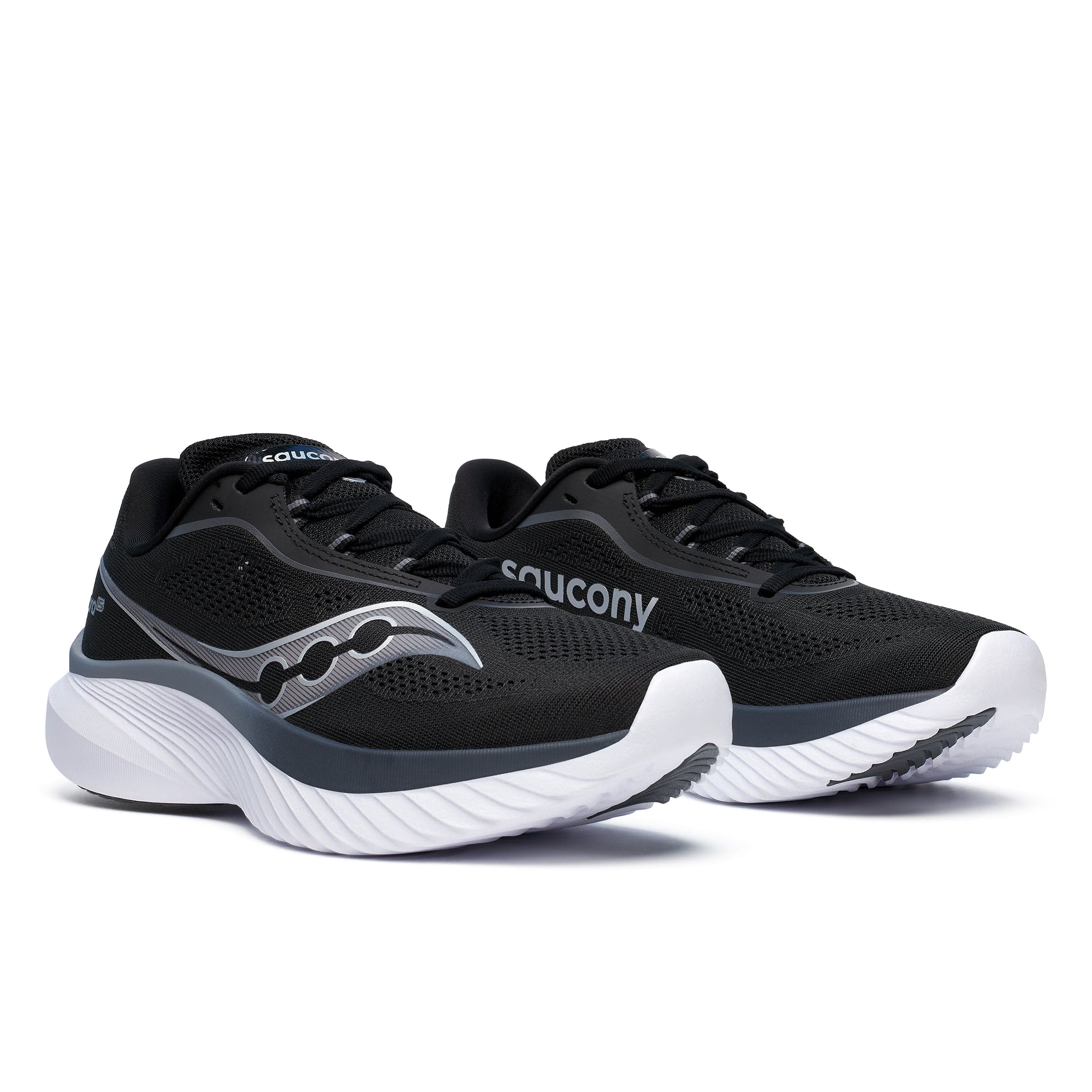 Saucony Kinvara 15 Women's Running Shoes in Black/White - Image 2
