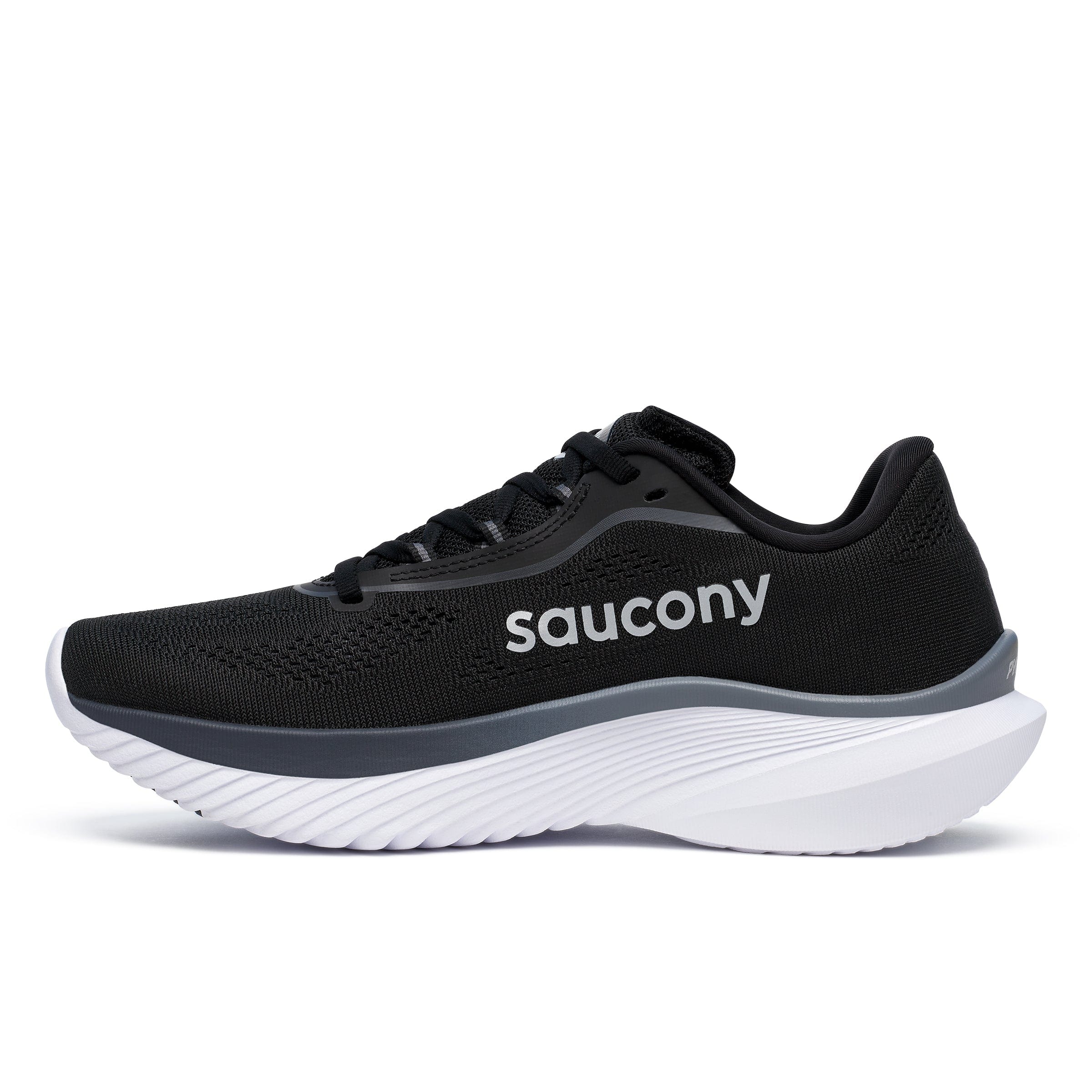 Saucony Kinvara 15 Women's Running Shoes in Black/White - Image 6