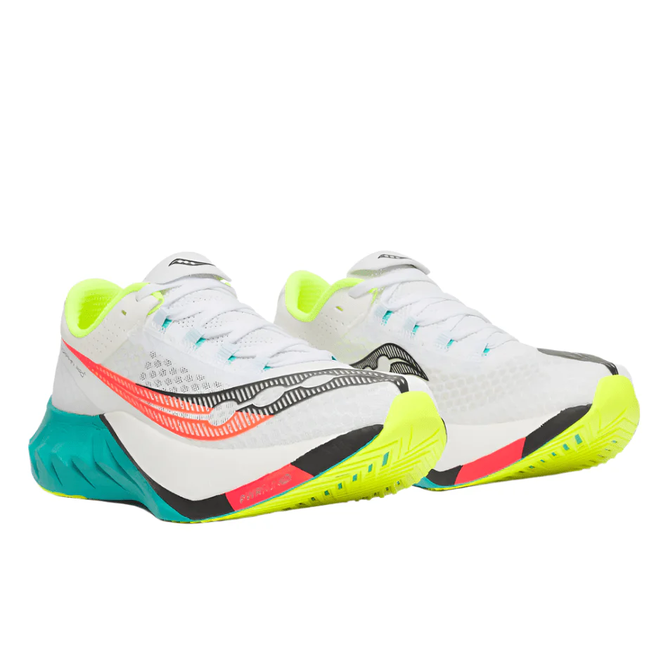 Saucony Men's Endorphin Pro 4 Running Shoes in White/Mutant AW25 - Image 5