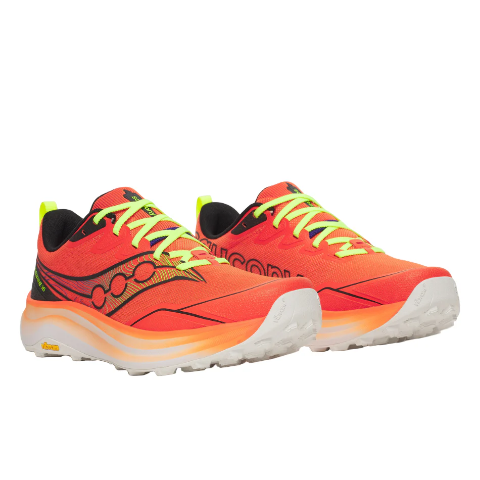 Saucony Men's Peregrine 16 Trail Running Shoes in Fire/Black SS26 - Image 5