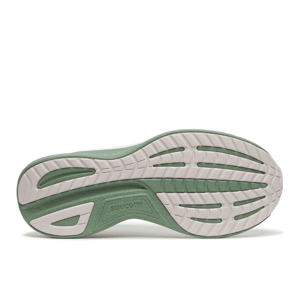 Saucony Men's Ride 18 Running Shoes in White/Olivine SS25 - Image 4