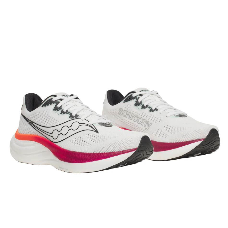 Saucony Men's Ride 19 Running Shoes in White/Crimson SS26 - Image 2