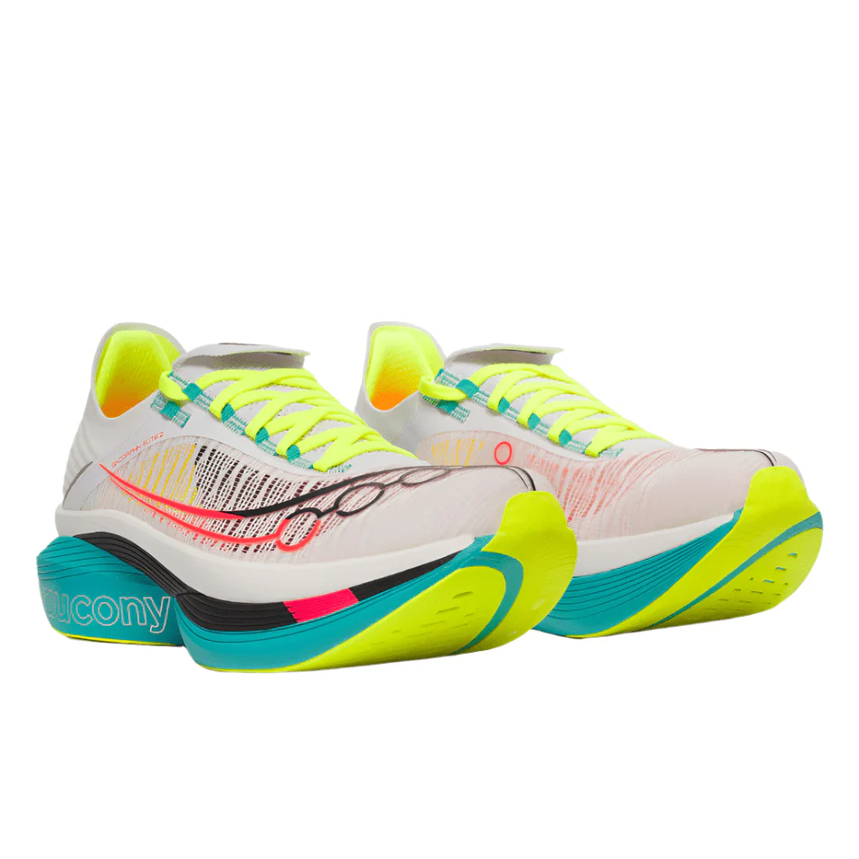 Saucony Unisex Endorphin Elite 2 Running Shoes in White/Mutant AW25 - Image 5