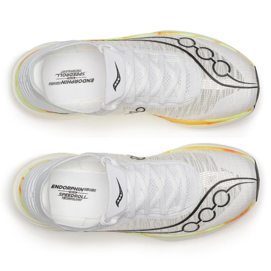 Saucony Unisex Endorphin Elite 2 Running Shoes in White/Peel SS25 - Image 3