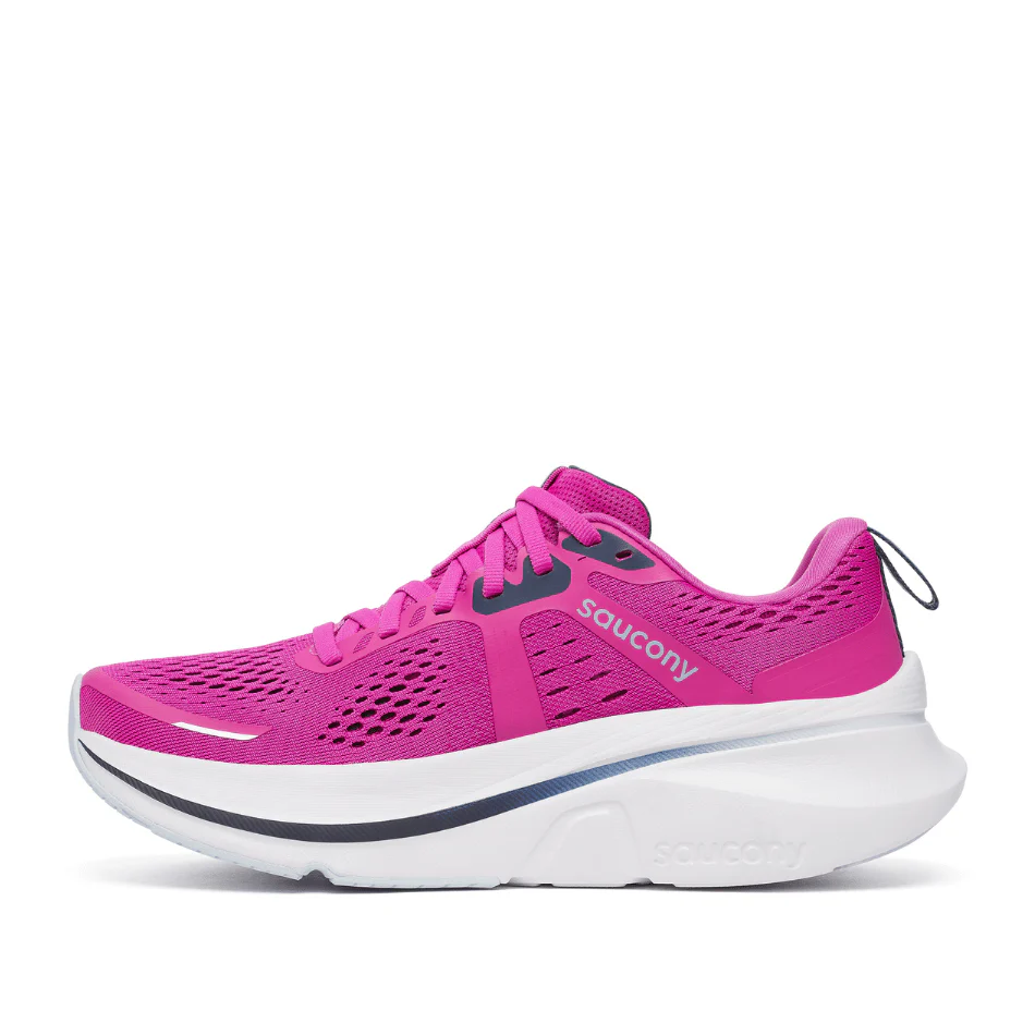 Saucony Women's Guide 18 Running Shoes in Fuchsia/Navy SS25 - Image 5
