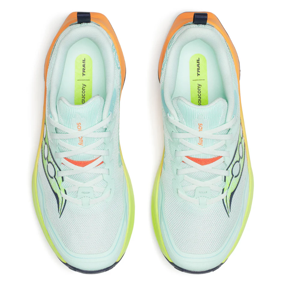 Saucony Women's Peregrine 16 Trail Running Shoes in Aqua/Citron SS26 - Image 2