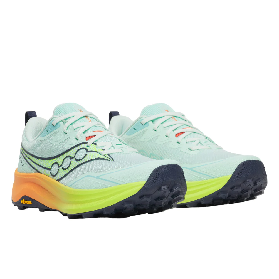 Saucony Women's Peregrine 16 Trail Running Shoes in Aqua/Citron SS26 - Image 4